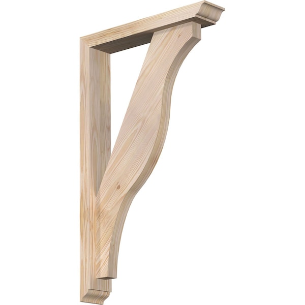 Ekena Millwork Funston Traditional Smooth Bracket w/ Offset Brace, Douglas Fir, 3 1/2"W x 18"D x 30"H BKT0402X18X30FST01SDF - main